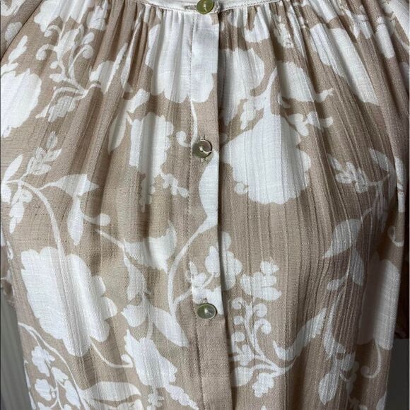 CORAL BAY SMALL Women’s Floral Print Button Down Top with Tie Front - Picture 6 of 9